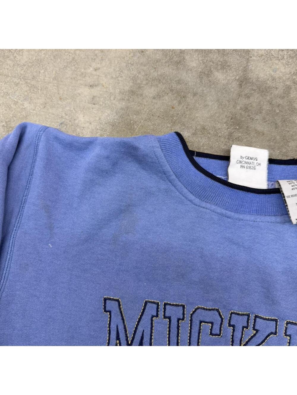 vintage mickey mouse sportswear blue disney crewneck size medium HAS STAIN - Picture 6 of 6